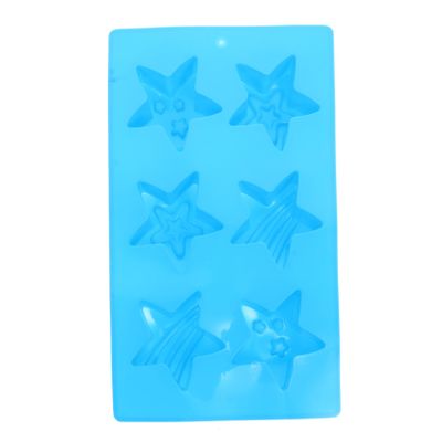 STOBOK Six-hole Five-pointed Star Mold Cupcakes Cookie Baking Mold Bakeware Mold Star Shaped Crackers Resin Mold Molde De Para Resina Soap Donut Mold Cake Mold Manual, 3X16.8X28CM, Blue