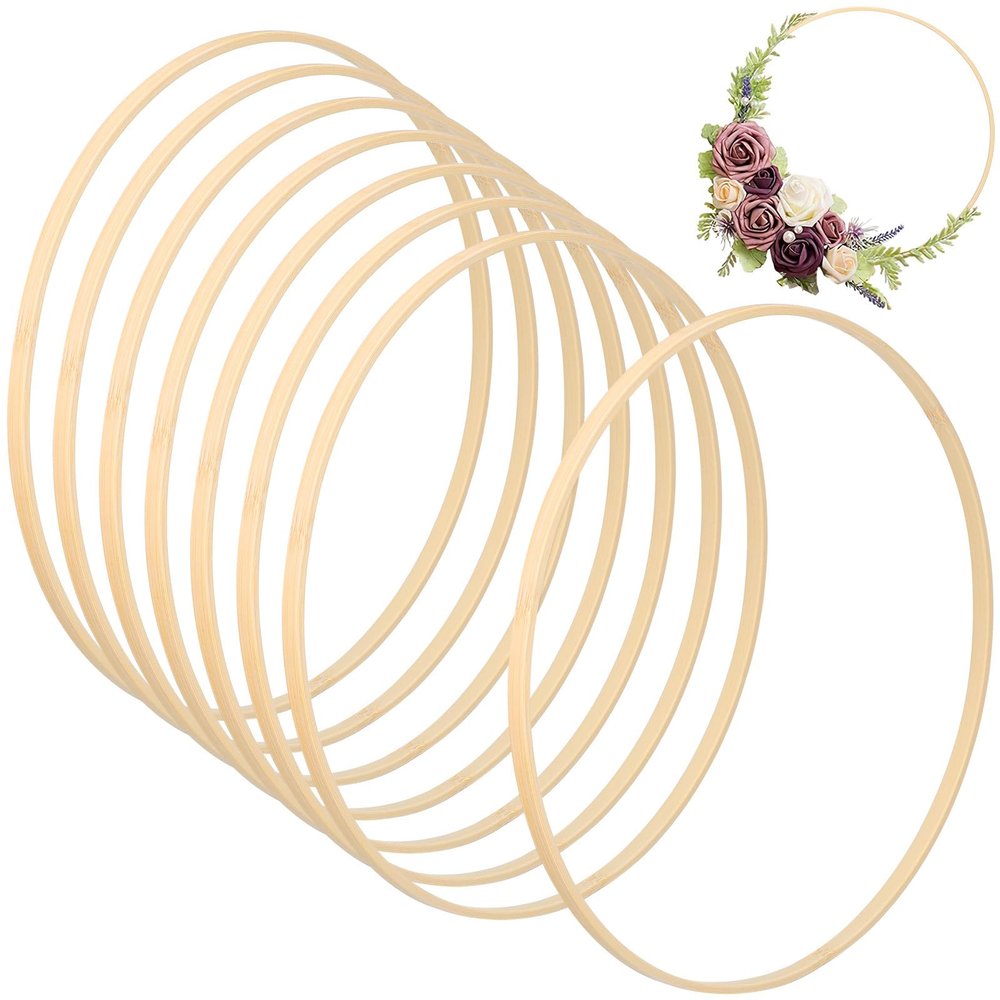 ULDIGI 8pcs Wreath Hoops for Crafts Multi-Function Floral and Embroidery for Wedding Decor and Home Decoration Frames