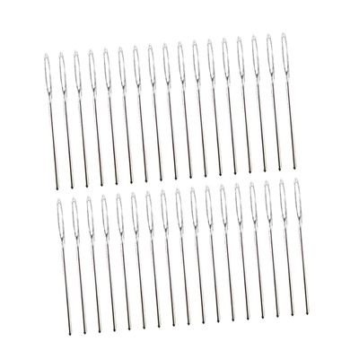 Operitacx 100pcs Blunt Large Eye Needles for DIY Crafting Knitting Leather Sewing Steel Embroidery Needles for Easy Threading for Home Gift Use