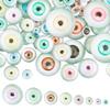 GOMAKERER 200 Pcs 8 Sizes Glass Craft Eyes Cabochons, Mixed Color Half Round Cartoon Eyes Animal Safety Eyes for Plush Animal Doll Puppet view 1