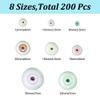 GOMAKERER 200 Pcs 8 Sizes Glass Craft Eyes Cabochons, Mixed Color Half Round Cartoon Eyes Animal Safety Eyes for Plush Animal Doll Puppet view 2