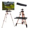 PATIKIL Artist Easel Stand, Paint Easel for Canvas Painting with Detachable Tray, Metal Tripod Easel Adjustable Height from 20 to 61 Inch for Table-Top/Floor Painting Drawing, Brown view 1