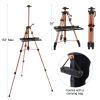 PATIKIL Artist Easel Stand, Paint Easel for Canvas Painting with Detachable Tray, Metal Tripod Easel Adjustable Height from 20 to 61 Inch for Table-Top/Floor Painting Drawing, Brown view 2