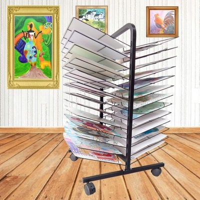 THEGA Art Drying Rack for Classroom - Sided Wire Drying Shelf, Back to Back Double Sided 30 Removable Shelves, Efficient and Organized Drying Rack Art, Sturdy Paint Drying Rack