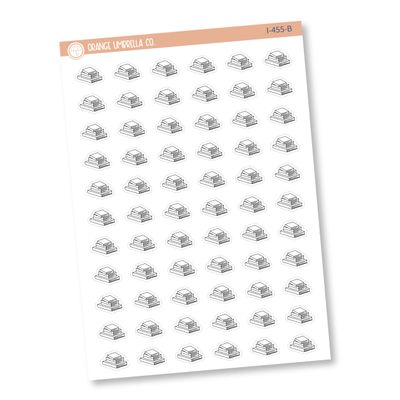 Book Stack Icon Planner Stickers | Hand Doodled Book Stickers | I-455 (Black Outline)