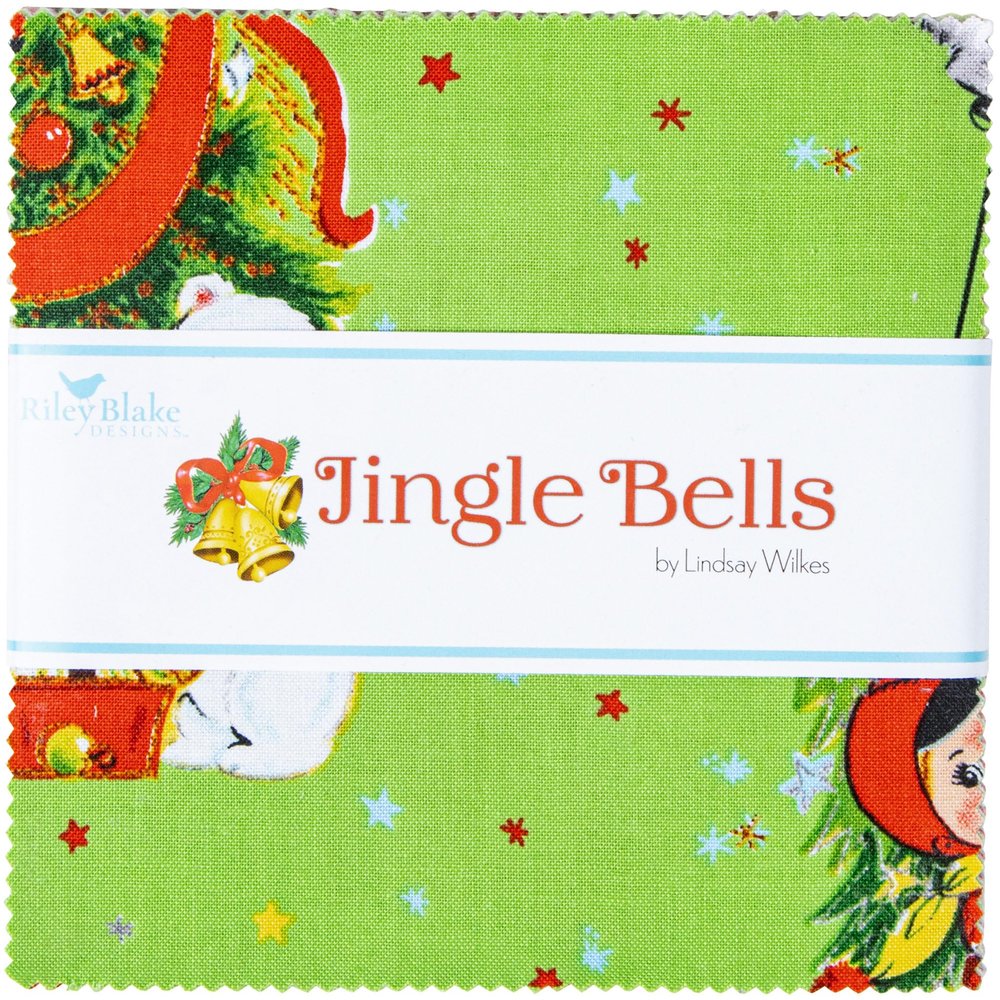 Lindsay Wilkes Jingle Bells 5" Stacker 42 5-inch Squares Charm Pack Riley Blake Designs 5-14830-42