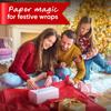 Paclord 12" x 1200" (100 ft) Red, Green, White Christmas Kraft Paper Set, 3 Rolls, 45 lbs - Made in USA Christmas Art Colored Paper, Gift Wrapping view 2