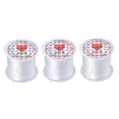 Lurrose 3pc Elastic Crystal Rope String for DIY Jewelry Making Strong Beaded Bracelet Line Per Roll for Crafts and Accessories