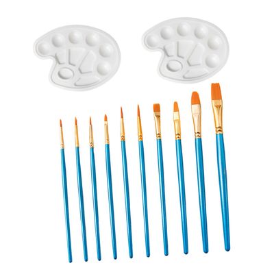 Tofficu 10pcs Nylon Paintbrush Set Watercolor Brushes for Painting Art Supplies for Adults and Boys and Girls for Watercolor and Craft Projects