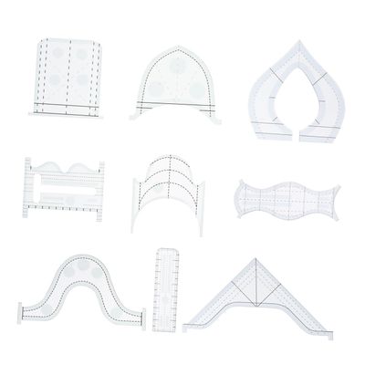 HOODANCOS 9pcs Acrylic Patchwork Ruler Set for Sewing Cutting and Quilting Easy Use Templates for Craft Projects and DIY Creativity