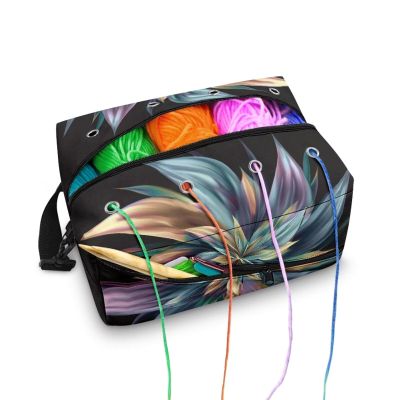 Kathyboom Heart Dog Yarn Bag Crochet Storage Bag with Shoulder Straps, Yarn Bag for Carrying Projects, Kitting Needles, Crochet Hooks and Other Accessories