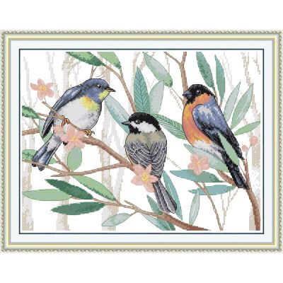 ITSTITCH Stamped Cross Stitch Kits - Full Range of Embroidery Patterns for Beginners or Adults,14 CT 2 Strands DIY Counted Needlepoint Arts Craft-Three Little Birds 1511.8 inch