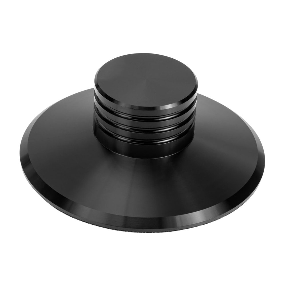 Veemoon 120g Vinyl Record Turntable Weight Stabilizer Anti-Vibration Aluminum Alloy Disc Stabilizer for Enhanced Music Experience Leveling Frequency Stabilization Black