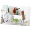 GRIRIW Sink Dish Drying Rack Dish Drying Shelf Cutlery Holder Large Double Layer Drainer Kitchen Drainer Stand 45x25x39cm view 3