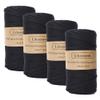 Likeecords Braided Macrame Cotton Cord - 4 Skeins of 3mm x 100m, Ideal for Crafts, Knitting, Bag, Wall Hanging, Plant Hangers (Black) view 1