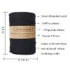 Likeecords Braided Macrame Cotton Cord - 4 Skeins of 3mm x 100m, Ideal for Crafts, Knitting, Bag, Wall Hanging, Plant Hangers (Black) view 2