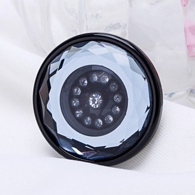 ZJYSMH Buttons for Sewing, 6 Pcs Rhinestone Buttons Women's Coat Glass Resin Decorative Buttons-Blue,30mm (Color : Blue-Black, Size : 30MM)