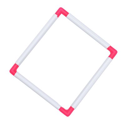 IWOWHERO Embroidery Hoop Square Clamp Embroidery Frame Lightweight PVC Frame for Easy to Assemble for Cross Stitch Random Color