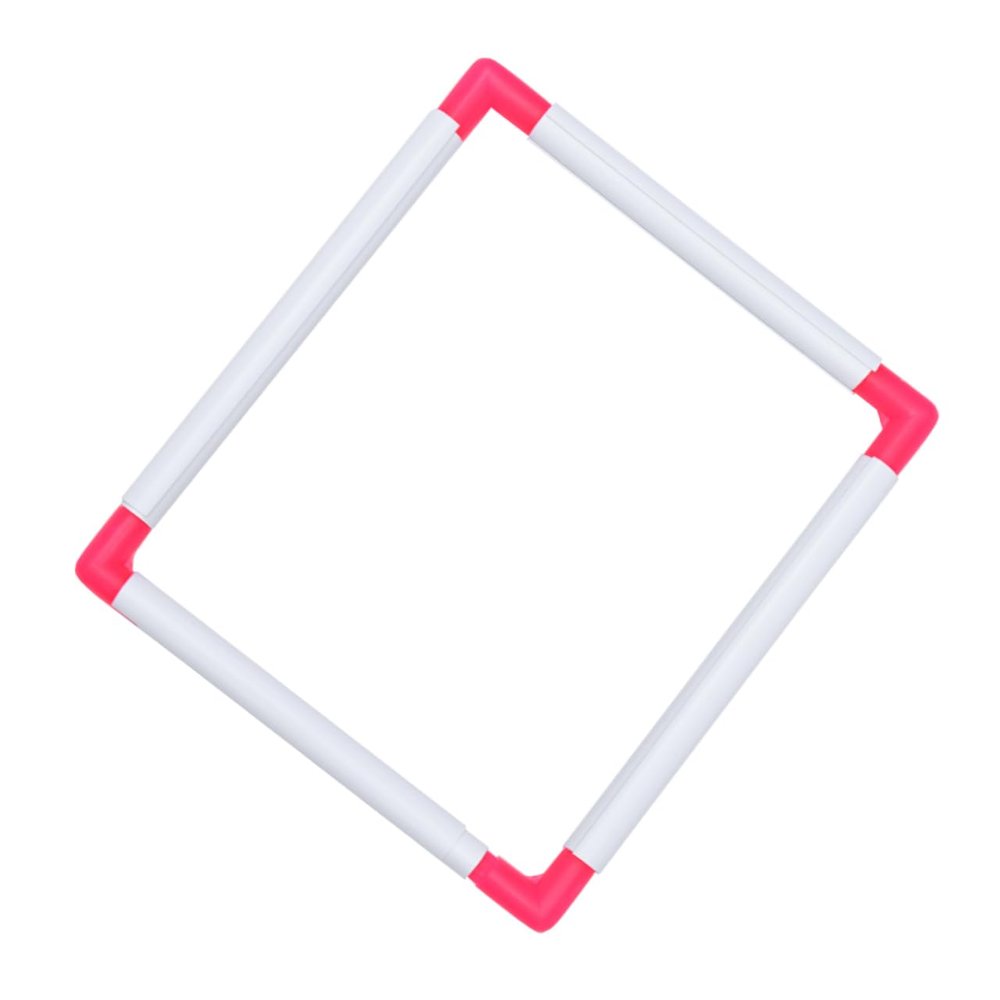 IWOWHERO Embroidery Hoop Square Clamp Embroidery Frame Lightweight PVC Frame for Easy to Assemble for Cross Stitch Random Color