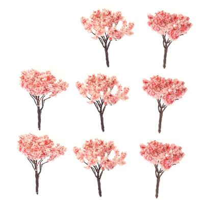 Cabilock 10pcs Miniature Cherry Blossom Trees for Diorama Landscape Scenery Realistic Decor for Model Parks Fairy Gardens and Crafts