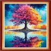 Redxing Stamped Cross Stitch Kits Embroidery kit for Beginners Adults Full Range of Embroidery Patterns Starter Kits DIY Printed Cross Stitch Kits Needlepoint Kits 11CT-Colorful Tree 16x20 inch view 1
