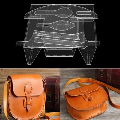 YJIUYUANQ Leather Template Patterns, Acrylic Template Leather Pattern Acrylic Leather Pattern Leather Templates for DIY Women's Shoulder Bag 210x190x65mm, as show