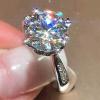 RKKOJJO 925 Sterling Silver Shiny Full Diamond Gemstone Ring 18K Cubic Zirconia Promise Cocktail Rings Eternity Engagement Wedding Band Ring for Women Size 8 view 2