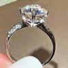 RKKOJJO 925 Sterling Silver Shiny Full Diamond Gemstone Ring 18K Cubic Zirconia Promise Cocktail Rings Eternity Engagement Wedding Band Ring for Women Size 8 view 3