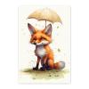 CUEAEAD Frameless Canvas Umbrella Fox Diamond Painting Kit DIY 5D Full Round Diamond HD Picture Diamond Dot Painting Art Craft Gift, Wall Decor Living Room Office Hangable 12x16 Inch view 1