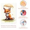 CUEAEAD Frameless Canvas Umbrella Fox Diamond Painting Kit DIY 5D Full Round Diamond HD Picture Diamond Dot Painting Art Craft Gift, Wall Decor Living Room Office Hangable 12x16 Inch view 4