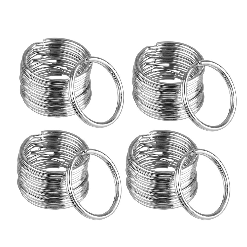 NATEFEMIN Replacement Circle Split Key Ring, 100Pcs Round Keyring Split Keyrings Flat O Ring for Home Car Office Keys