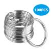 NATEFEMIN Replacement Circle Split Key Ring, 100Pcs Round Keyring Split Keyrings Flat O Ring for Home Car Office Keys view 3