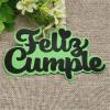 Card Making Supplies,13.0x7.2cm Spanish Happy Birthday Heart Metal Cutting Dies Stencils for Scrapbooking Decorative view 2