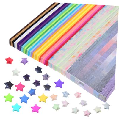 STOBOK 1290 Pcs Origami Star Glow-in-the-dark Origami Paper for Crafting & Teaching Star Origami Paper Strips Origami Paper Star Decorative Star Strip Stars and Stripes Assorted