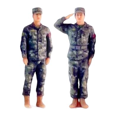 SM SunniMix 2Pcs 1/64 Standing Men Painted Figure Simulation Miniature Toy Resin Tiny People for Diorama DIY Scene Architectural Building