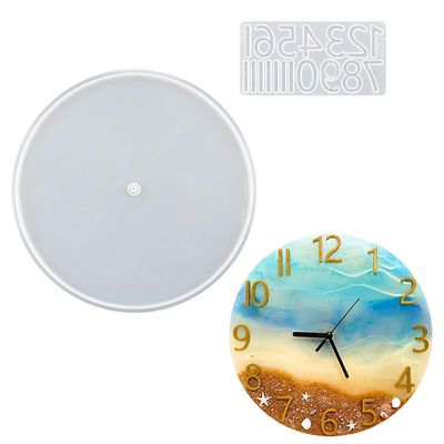 ihreesy Clock Casting Molds,3D Clock Resin Molds Silicone Candle Molds DIY Epoxy Resin Casting for Craft Home Wall Decor,Style of Big Arabic Numerals