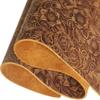 DOQN Bump Texture Genuine Leather Sheets Plain Geometric Pattern Printed Leather Sheet for Crafts (Bourbon Brown, 12"x24") view 2