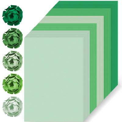 100 Sheets Green Colored Cardstock Thick Paper, 5 Colors Assorted Blue Colored Card Stock Paper 65lb/180gsm Perfect for Festive Decor DIY Greeting Cards Arts and Crafts