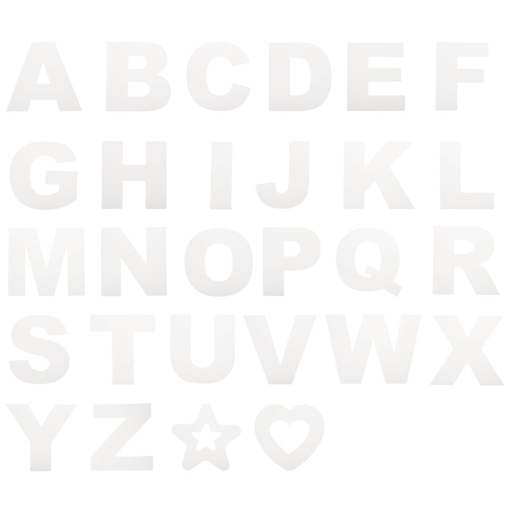 uxcell 4 Inch Large Letter Stencils Alphabet Stencils, Star Stencil and Heart Stencil for Fabric Wall Arts Paper Home Decoration