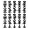 uxcell 20Sets Brass Ball Head Stud Rivets, 6mm Dia. Screw Back Button Nipple Rivet for DIY Leathercraft, Black view 1