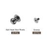 uxcell 20Sets Brass Ball Head Stud Rivets, 6mm Dia. Screw Back Button Nipple Rivet for DIY Leathercraft, Black view 3