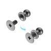 uxcell 20Sets Brass Ball Head Stud Rivets, 6mm Dia. Screw Back Button Nipple Rivet for DIY Leathercraft, Black view 4