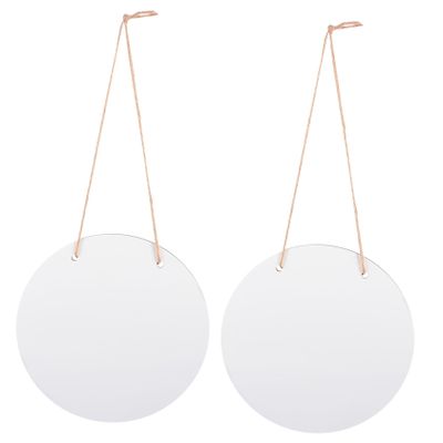 STOBOK 2pcs Decorative Blank Wood Plaques for DIY Craft Round Heat Transfer Hanging Sign for Gifts and Home Decor Sublimation Door Hanger