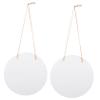 STOBOK 2pcs Decorative Blank Wood Plaques for DIY Craft Round Heat Transfer Hanging Sign for Gifts and Home Decor Sublimation Door Hanger view 1