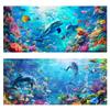 2 Pack Diamond Art Kits for Adults, Large Size 20x44in Full Drill Dolphin Diamond Art, Diamond Painting Ocean Paint by Numbers Kits for Adults Beginner, Diamond Painitng Kits for Room Decor Gifts U-2 view 2