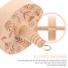 IWOWHERO Hand Carved Wooden Drop Spindle Yarn Holder for Beginners Rotatable Winding Stand Tool for Sewing Quilting and Crafting DIY Yarn Projects view 2