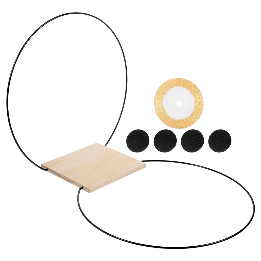 SUPVOX 1set Floral Hoop Centerpiece Stand Wooden Flower Wreath for Wedding Table Decor Includes Black Hoop and Non- Pads for Crafting Unique Floral Arrangements