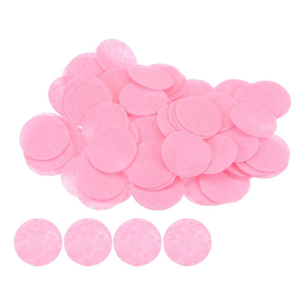 HARFINGTON 200pcs Round Felt Circles, 30mm 1-1/4" Pre Cut Felt Craft Pads Non-Woven Mini Felt Fabric Circles for DIY Sewing Handcraft Cut Projects Craft Finishing, Pink