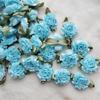 100pcs Satin Ribbon Flowers Bows Carnation Appliques Polyester 3cm Wide Artificial Flower Handmade DIY Sewing Craft Wedding Dress Gift Decoration (Blue) view 2