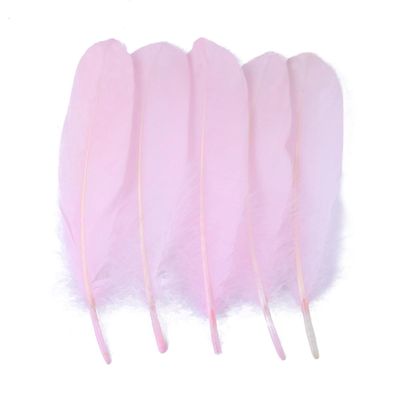 Queenbox 100PCS 6-8in Colorful Goose Feather, DIY Handmade Craft Bulk Feather for Wedding Party Cloth Dream Catcher, Light Pink